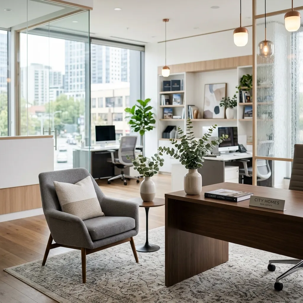 Modernes Bürogebäude eines Immobilienmaklers