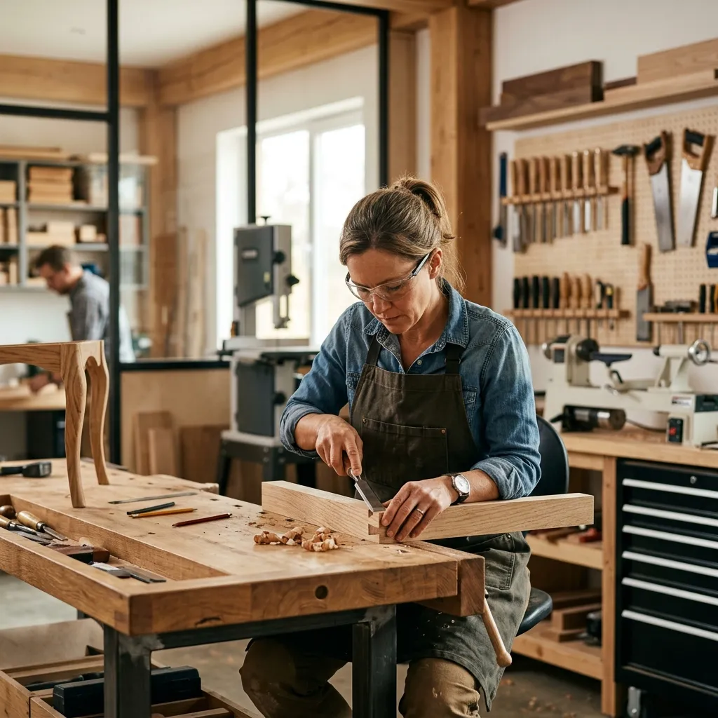Handwerker bei der Arbeit in der Werkstatt